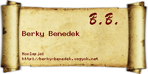 Berky Benedek névjegykártya